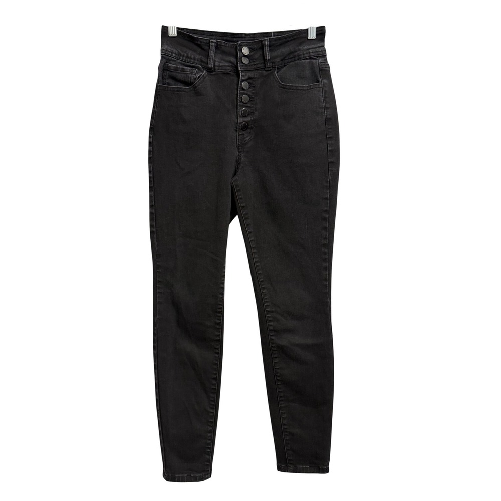 KanCan Signature Kurvy Ultra High Rise Skinny Jeans Black Button Fly VBK1842S 27